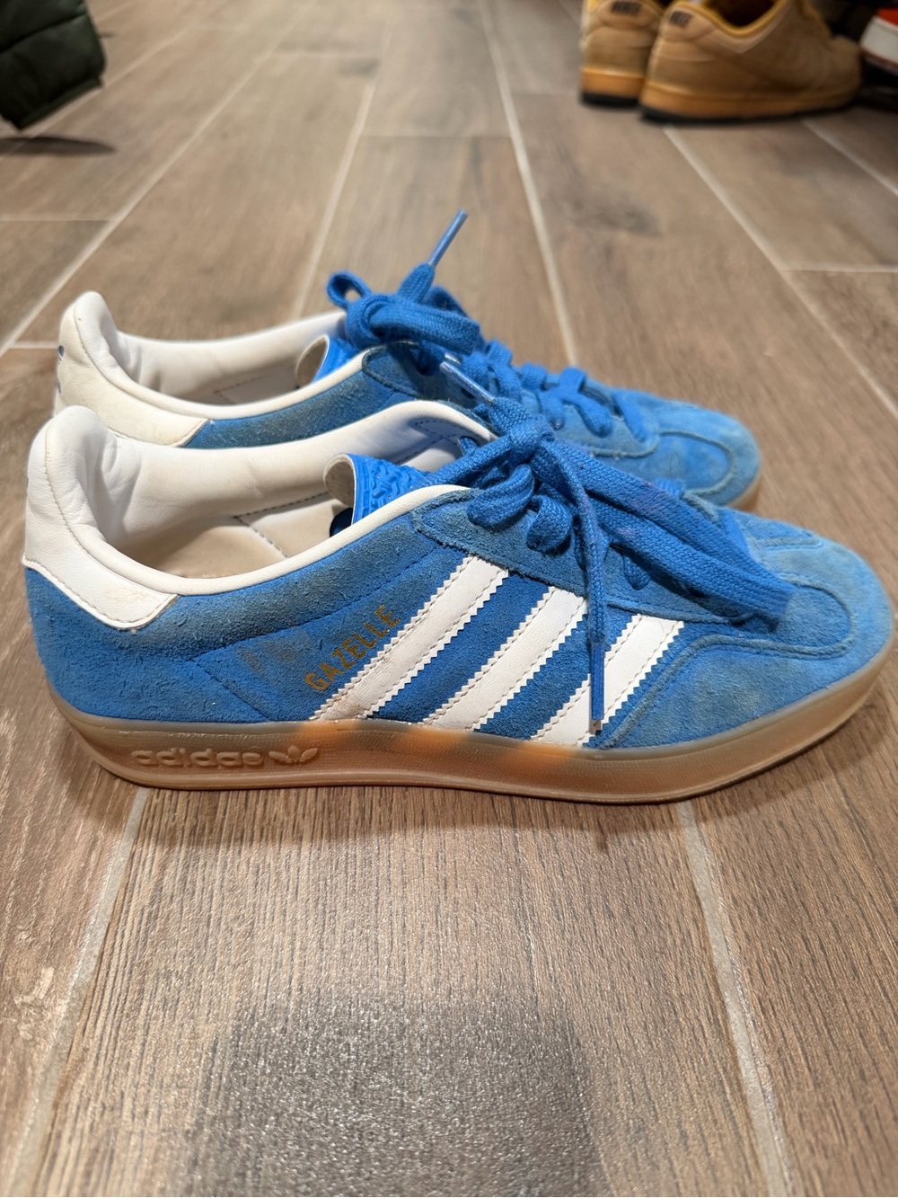adidas Gazelle Suede Sneakers in Bright Blue & White sz 4.5 (36.5)